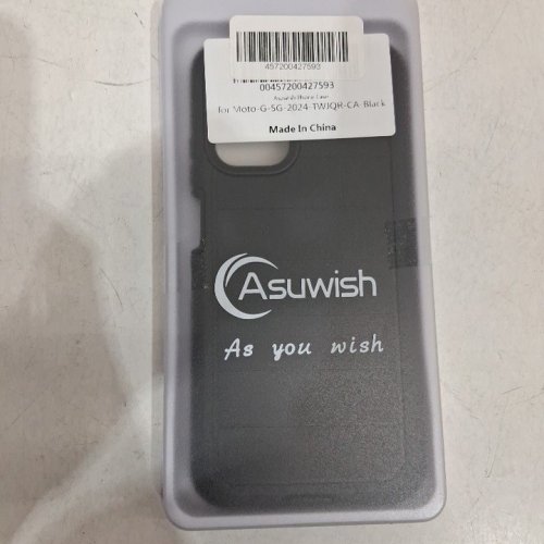 ASUWISH PROTECTIVE PHONE CASE - COMPATIBLE WITH MOTO G 5G 2024 MODELS - BLACK image 2