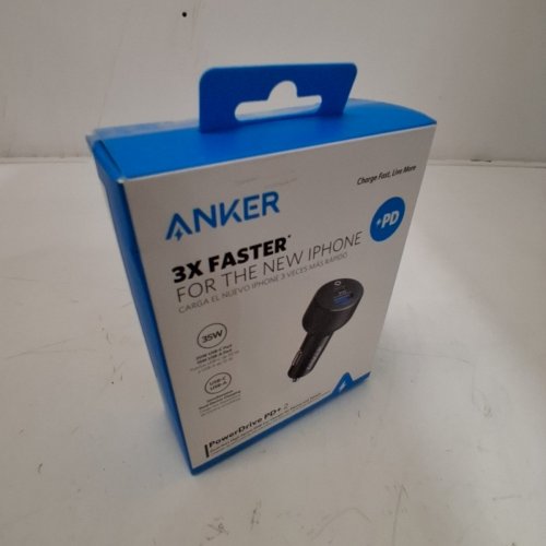 ANKER POWERDRIVE PD+2 CAR CHARGER WITH USB-C/USB-A PORTS - 35W - BLACK (MODEL: A2732HF-1) image 3
