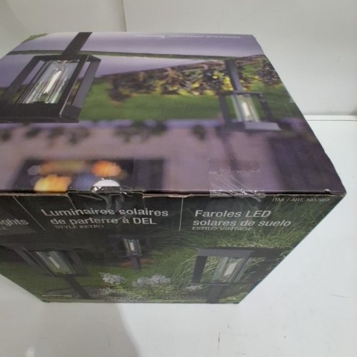 4PK GTX NATURALLY SOLAR POWERED 25LM PATHWAY LIGHTS - 4"X4"X23"- BLACK (MODEL: 1937955) image 4