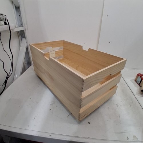 BRIGHTROOM PINE WOOD ROLLING CRATE - 24" X 8.8" X 10.7" - NATURAL WOOD image 2