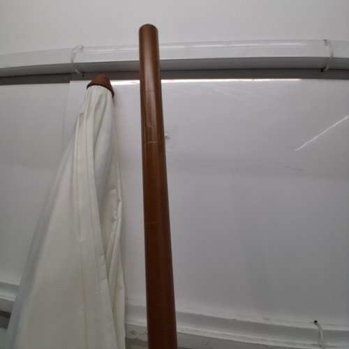 AMMSUN BOHO FRINGE UMBRELLA WITH STEEL POLE AND PUSH BUTTON TILT 6.5FT - WHITE/BROWN image 3