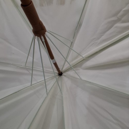 AMMSUN BOHO FRINGE UMBRELLA WITH STEEL POLE AND PUSH BUTTON TILT 6.5FT - WHITE/BROWN image 5