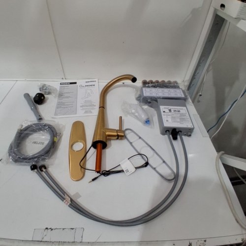 MOEN HIGH ARC PULL-DOWN KITCHEN FAUCET - BRONZED GOLD (MODEL: 87891BZG) image 2