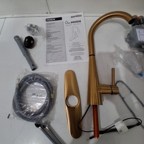 MOEN HIGH ARC PULL-DOWN KITCHEN FAUCET - BRONZED GOLD (MODEL: 87891BZG) image 3