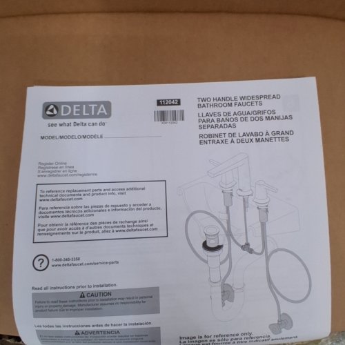 DELTA TWO HANDLE WIDESPREAD BATHROOM FAUCET - LUMICOAT CHROME (ITEM: 112042 / 35588-PR-DST) image 2