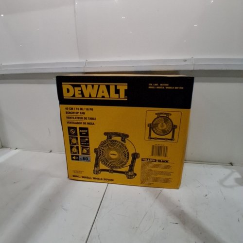 DEWALT 360° ADJUSTABLE TILTING AIRFLOW FLOOR FAN WITH 3-SPEED - 4000 CFM MAX - 16" - YELLOW / BLACK (MODEL : DXF1616/ 9631000) image 2