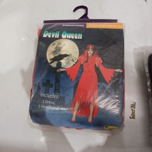 2PC WOMEN'S PARTYHOLIC DEVIL QUEEN COSTUME - MEDIUM (8-10) - RED image 2