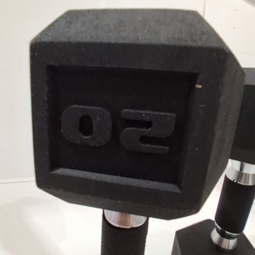 2PK YES4ALL RUBBER HEX DUMBBELL WITH HAND GRIPS - 20LBS - BLACK (MODEL: FKKQ) image 3