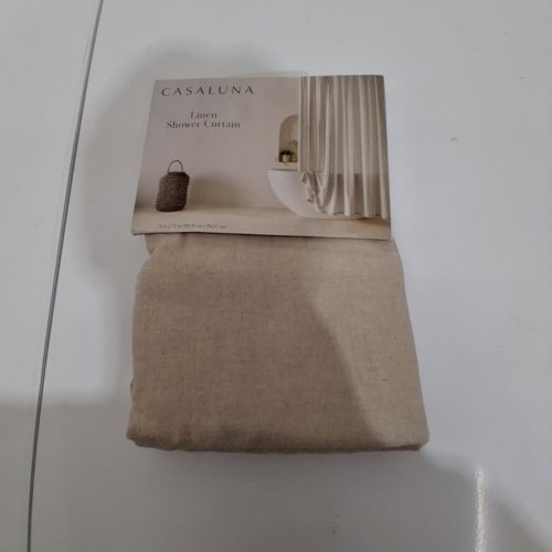 CASALUNA LINEN SHOWER CURTAIN - 72"X72" - NATURAL image 2
