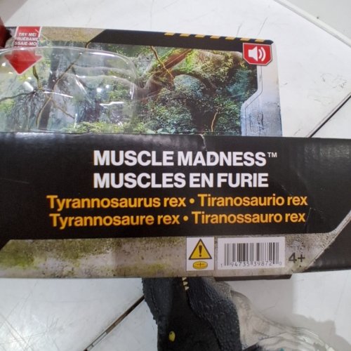 MATTEL JURASSIC WORLD MUSCLE MADNESS T-REX ROARING ACTION FIGURE (MODEL: JKG92) image 3