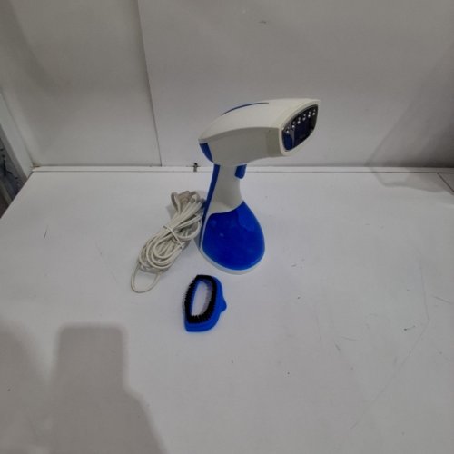 HAMILTON BEACH HANDHELD GARMENT STEAMER WITH BRUSH ATTACHMENT - BLUE/WHITE (MODEL: 11556C) image 3