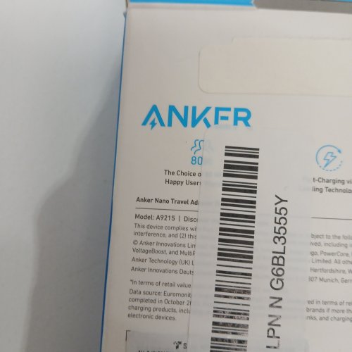 ANKER NANO EUROPEAN TRAVEL PLUG ADAPTER - AU/US/UK/EU - BLACK image 2