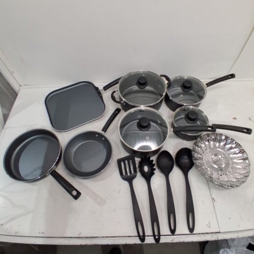 16PC TRAMONTINA PRIMAWARE NON-STICK COOKWARE SET - STEEL GREY image 3