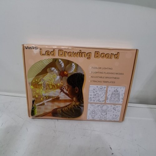 VINTS RECHARGEABLE LED DRAWING BOARD WITH 7 MARKERS - 15.75"X11.81" - WHITE image 3