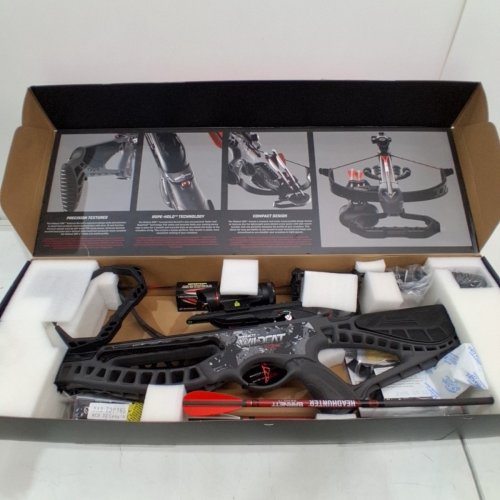 BARNETT WILDCAT CRX LIGHTWEIGHT TATICAL RECURVE CROSSBOW WITH RED/GREEN 3 DOT SCOPE, QUICK DETACH QUIVER & 2 HEADHUNTER BOLTS - 280 FPS - 66LBS - BLACK/RED (MODEL: BAR78232) image 2