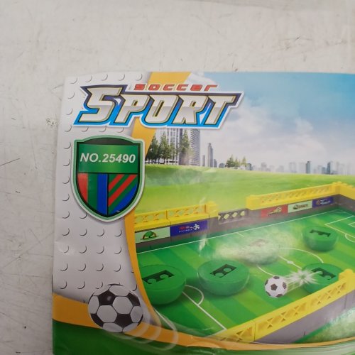213PC STEAM TOY SPORT SOCCER GAME WITH ACTION FIGURES & BUILDING BRICKS - GREEN/YELLOW (MODEL: 25490) image 2