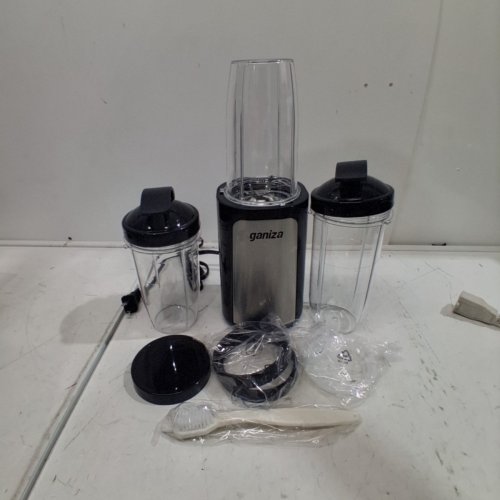 12PC GANIZA PERSONAL SINGLE SERVE SMOOTHIE BLENDER WITH TRAVEL CUPS AND LIDS - BLACK (MODEL: GB06) image 4