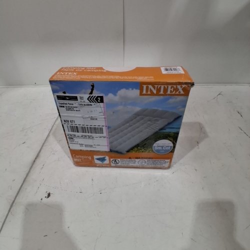 INTEX CAMPING AIR MATTRESS WITH LAMINATED BOTTOM - 26.5" X 72.5" X 6 3/4" - BLUE/GREY (MODEL: 67997CA) image 4