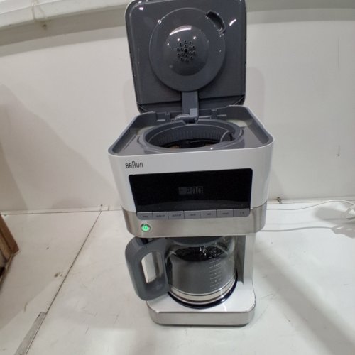 BRAUN 12-CUP BREWSENSE DRIP COFFEE MAKER - WHITE/SILVER - (KF6050) image 2