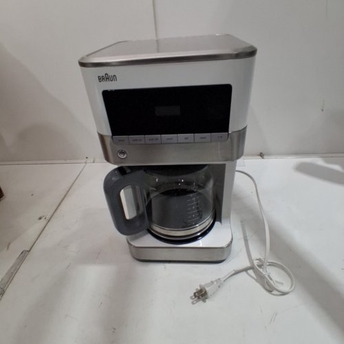 BRAUN 12-CUP BREWSENSE DRIP COFFEE MAKER - WHITE/SILVER - (KF6050) image 3