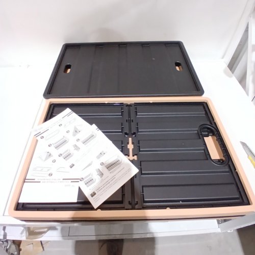 4PK CITYLIFE FOLDABLE STORAGE BINS WITH LIDS - 64L - BLACK/BROWN image 2