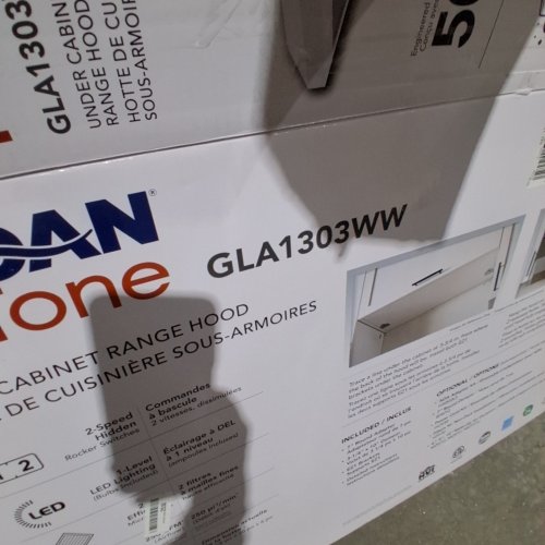 BROAN-NUTONE UNDER-CABINET RANGE HOOD - WHITE (MODEL: GLA1303WW) image 2