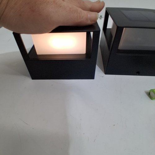 2PK VIEWSUN SOLAR POST CAP LIGHTS BATTERY POWERED - BLACK image 2
