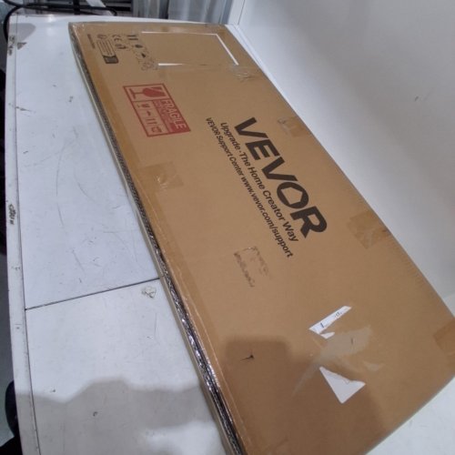 VEVOR FOLDING TABLE FOR BAR/TRADE SHOWS/HOME WITH CARRY BAG VELCRO FABRIC SHIELD AND SHELF - 38" X 34" X 15" - 110LB CAP - BLACK/SILVER - (MODEL: DX9930) image 5
