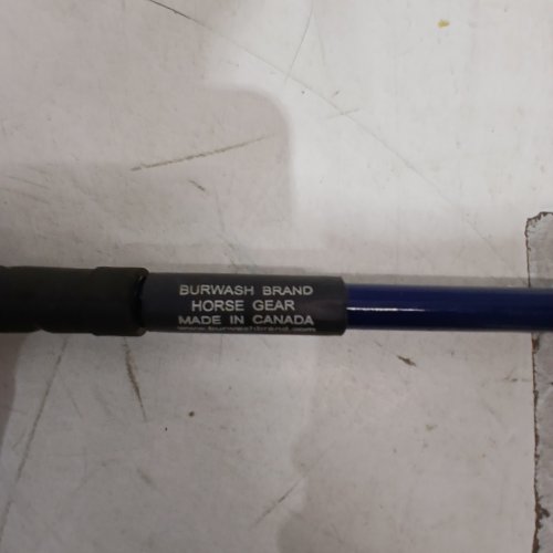 BURWASH NATURAL HORSE TRAINING STICK WITH LEATHER POPPER - 9FT - BLUE image 2