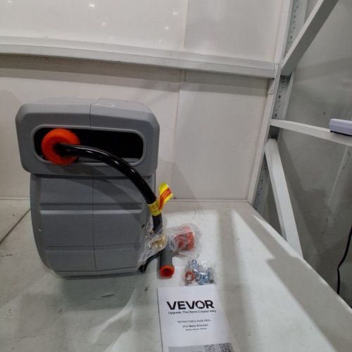 HEAVY DUTY WALL MOUNTED 180° SWIVEL BRACKET RETRACTABLE HOSE REEL WITH 9 PATTERN NOZZLE - 5/8" X 100FT - GREY/ORANGE (MODEL: NW-S40) image 2