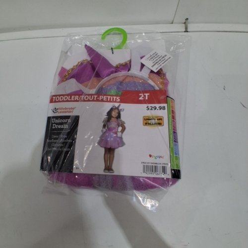 3PC TODDLERS DISGUISE LIGHT UP UNICORN COSTUME SET - 2T - PINK / PURPLE (STYLE: UNICORN DREAM) image 3