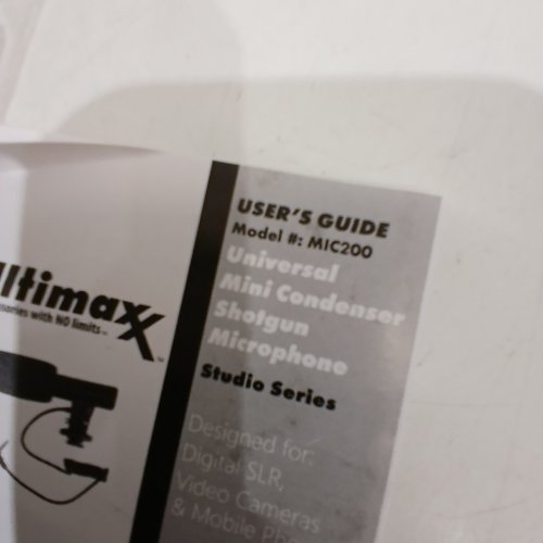 ULTIMAXX UNIVERSAL MINI CONDENSER SHOTGUN MICROPHONE - BLACK (MODEL: MIC200) image 2