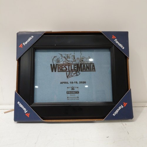 FANATICS WRESTLEMANIA VEGAS 42 FR (RINGSIDER) FRAMED ENGRAVED CANVAS - 5" X 7" - BLUE (ITEM: ZZWWFR2161) image 3