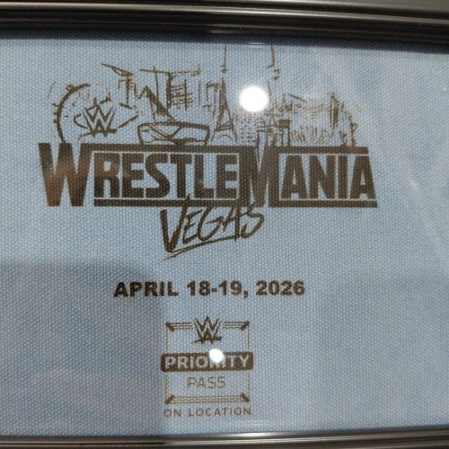 FANATICS WRESTLEMANIA VEGAS 42 FR (RINGSIDER) FRAMED ENGRAVED CANVAS - 5" X 7" - BLUE (ITEM: ZZWWFR2161) image 4