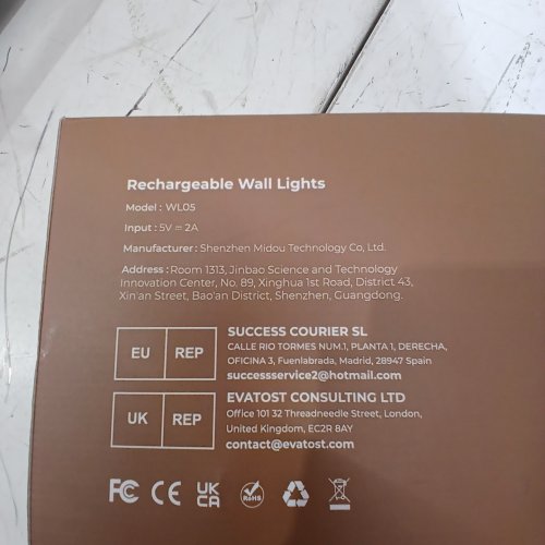 2PK RECHARGABLE WALL LIGHT WITH REMOTE - BLACK - (MODEL:WL05) image 3