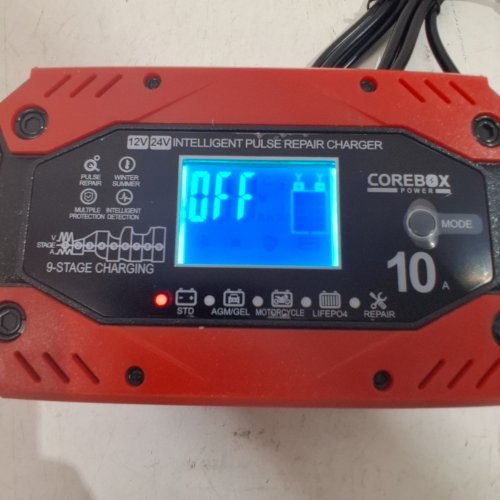 COREBOX SMART BATTERY CHARGER AND MAINTAINER - 12 V 10A; 24 V 5A - RED AND BLACK (MODEL: H-10CD) image 2