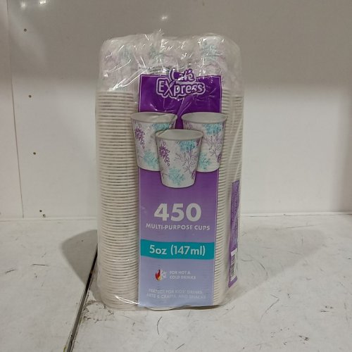 450PK MULTI-PURPOSE PAPER CUPS - 5 OZ - WHITE WITH PURPLE FLORAL PRINT (ITEM: 1183474) image 3