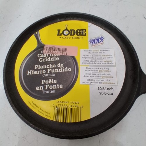 LODGE ROUNDCAST IRON GRIDDLE - 10.5" - BLACK (MODEL:L9OG3) image 5