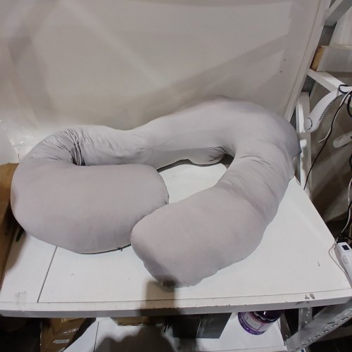 SASTTIE PREGNANCY PILLOW FOR SLEEPING - FULL BODY MATERNITY PILLOW WITH REMOVABLE VELVET COVER - GREY image 2