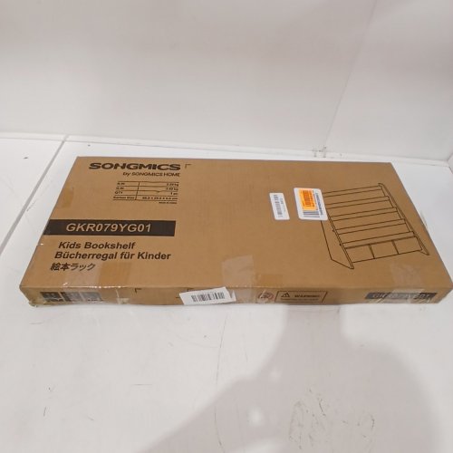 SONGMICS 4-TIER BOOKSHELF STORAGE RACK - 25" X 10" X 24" - YELLOW/WHITE (MODEL: GKR079YG01) image 4