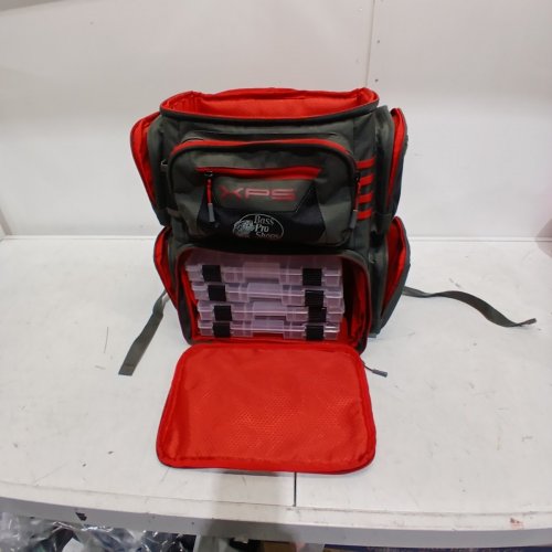 BPS XPS FISHING TACKLE BACKPACK - GRAY/RED image 6