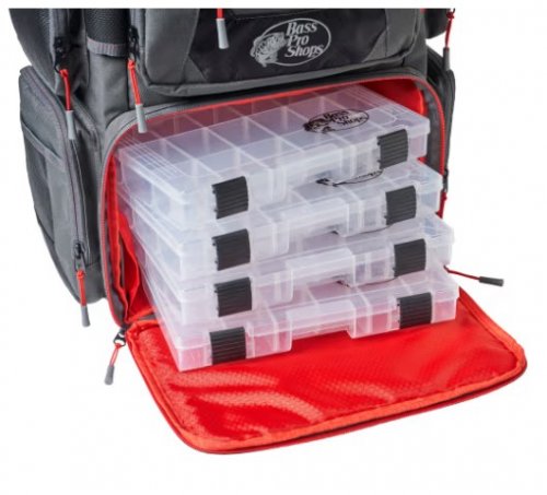 BPS XPS FISHING TACKLE BACKPACK - GRAY/RED image 3