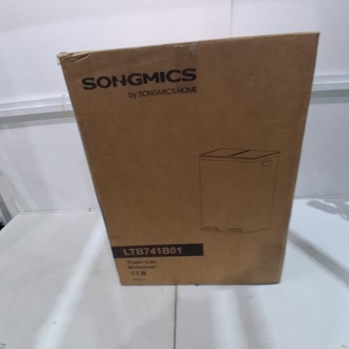 SONGMICS COMPARTMENT PEDAL GARBAGE CAN WITH SOFT-CLOSE LID-X2 - 30L CANS - BLACK (MODEL: LTB741W01) image 6