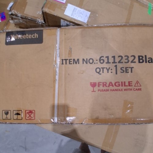 YAHEETECH 5-TIER HEAVY DUTY ADJUSTABLE SHELVING SYSTEM - BLACK/LIGHT BROWN (MODEL: 611232 BLACK ) image 5