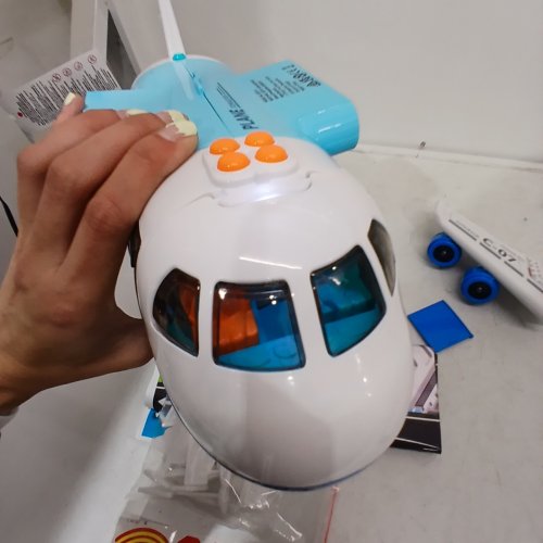 CUTESTONE TOY AIRPLANE PLAYSET WITH LIGHTS & SOUNDS - BLUE / WHITE (MODEL: 3377-2) image 2