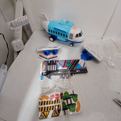 CUTESTONE TOY AIRPLANE PLAYSET WITH LIGHTS & SOUNDS - BLUE / WHITE (MODEL: 3377-2) image 4