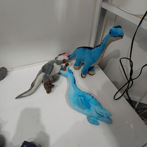 3PC PLUSH BRACHIOSAURUS PLESIOSAUR & VELOCIRAPTOR DINOSAUR TOYS image 2