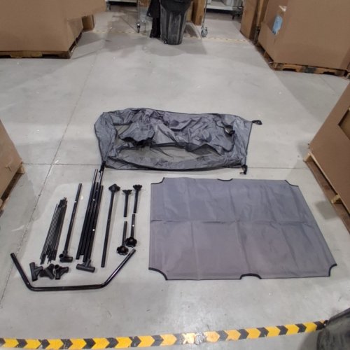 ELEVATED PET DOG COT/BED WITH TENT CANOPY - 44" X 36" X 44" - GREY image 2