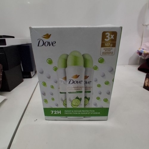 3PK DOVE ADVANCED CARE SPRAY DEODORANT - 107G EACH - COOL ESSENTIALS image 3