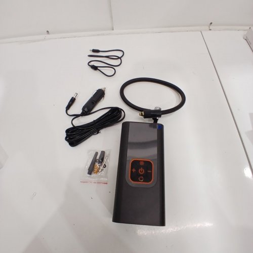 QKMPOM TIRE INFLATOR PORTABLE AIR COMPRESSOR - 180PSI -12V - BLACK/ORANGE (MODEL: L206) image 2
